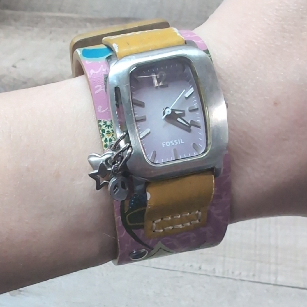 Fossil Yellow and Pink Wearable Watch
